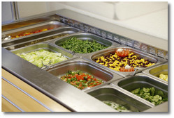 Salatbuffet in der Personalkantine Salatbuffet in der Personalkantine